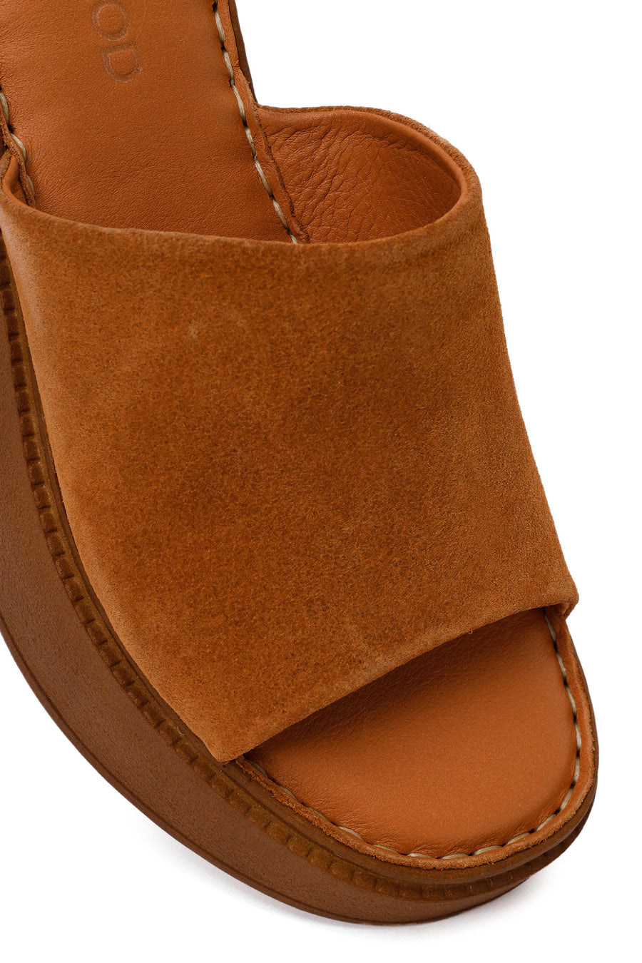 Woman Dark Dusty Pink Wedge Heel Suede Slipper