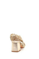 Women's Gold Thick Heeled Sandals | Derimod