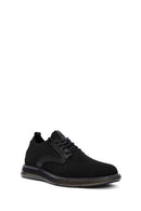 Men's Black Thick Sole Nubuck Detailed Lace Up Fabric Sneaker | Derimod