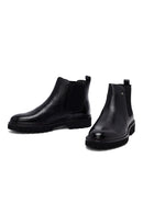 Male Black Leather Chelsea Boots | Derimod