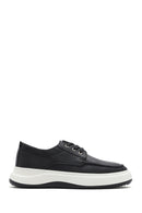 Men's Black Lace-Up Thick-Soled Leather Casual Shoes | Derimod