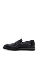 Men's Black Leather Casual Loafer | Derimod