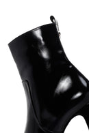 Women's Black Platform Thick Heeled Patent Leather Boots | Derimod