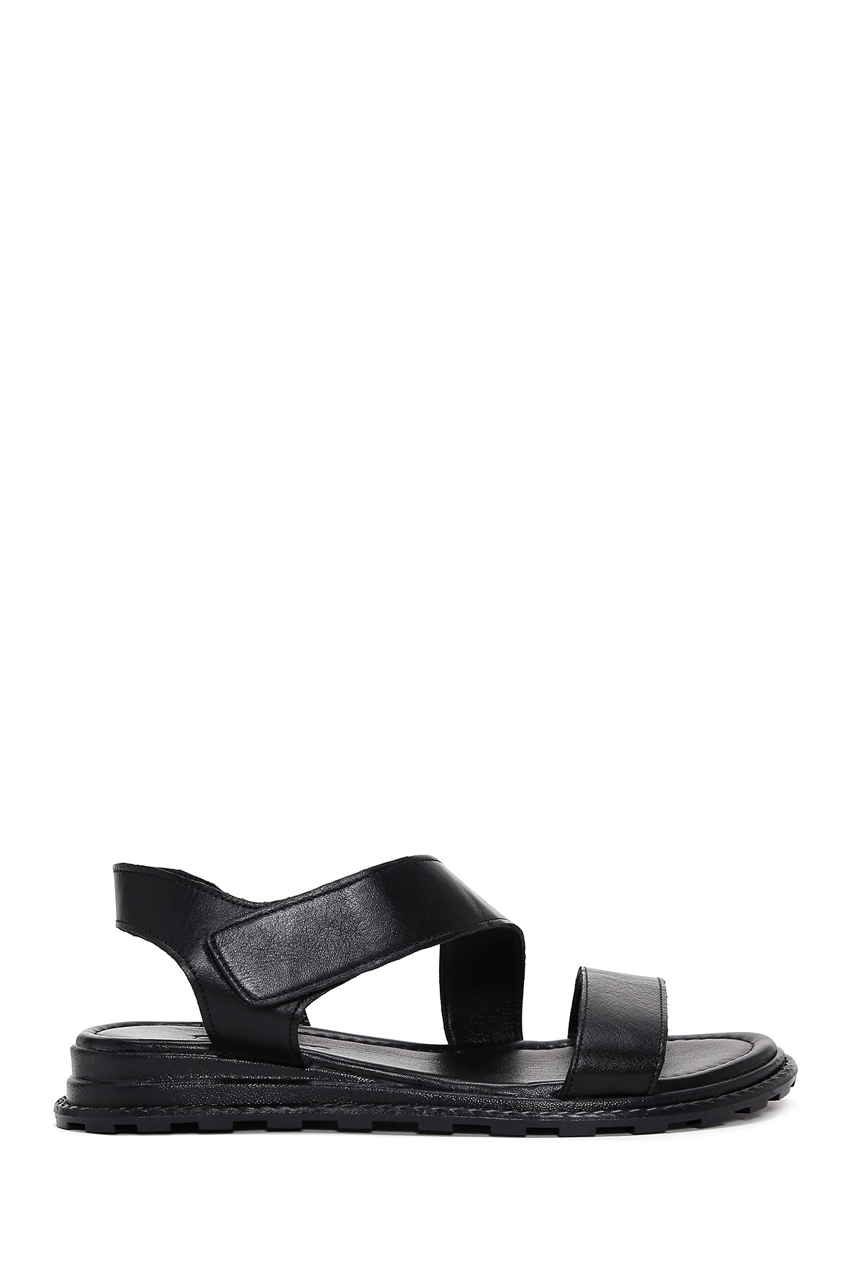 Women's Black Ankle Strap Leather Sandals 24SFD350118 | Derimod