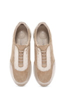 Women's Beige Lace-up Leather Sneaker | Derimod