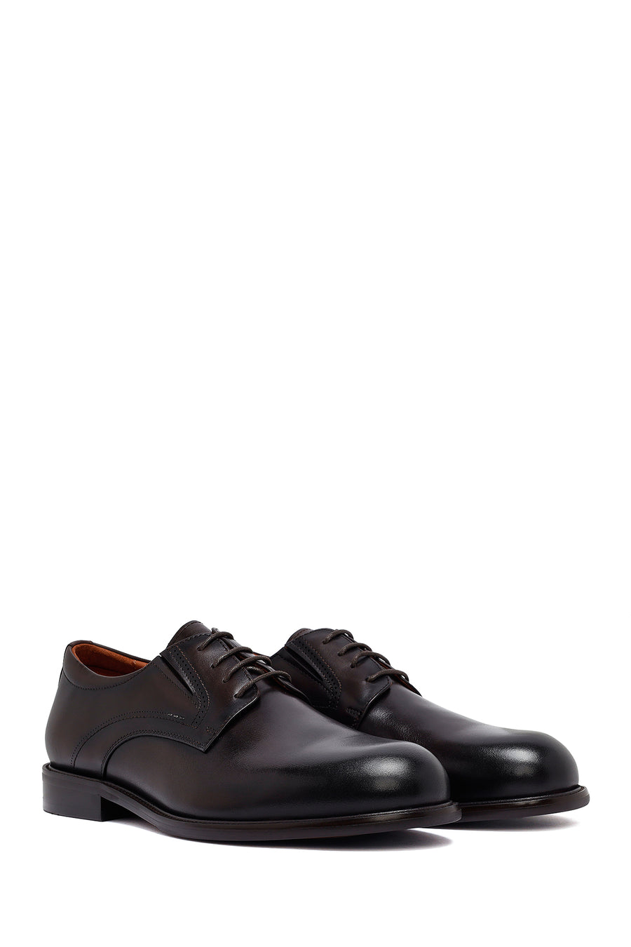 Men's Brown Lace-Up Leather Classic Shoes