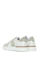 Men's White Lace-up Leather Sneaker | Derimod