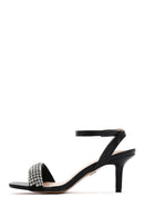 Women's Black Stone Heeled Sandals | Derimod