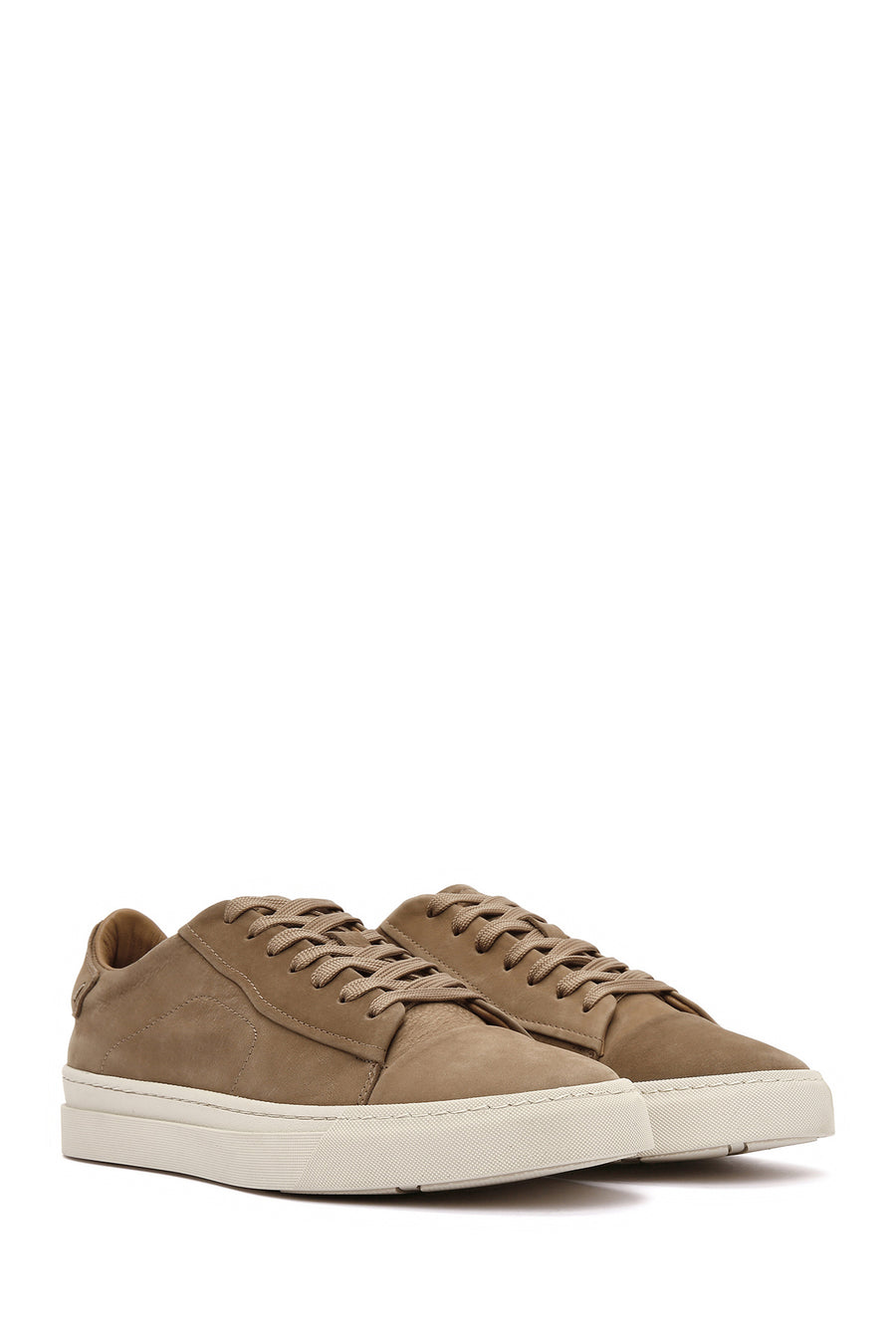 
Men's Beige Lace-Up Nubuck Leather Sneaker
