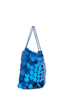 Women's Blue Long Chain Strap Sequin Crossbody Bag | Derimod