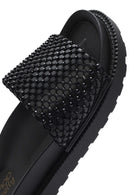 Women's Black Stone Slippers | Derimod
