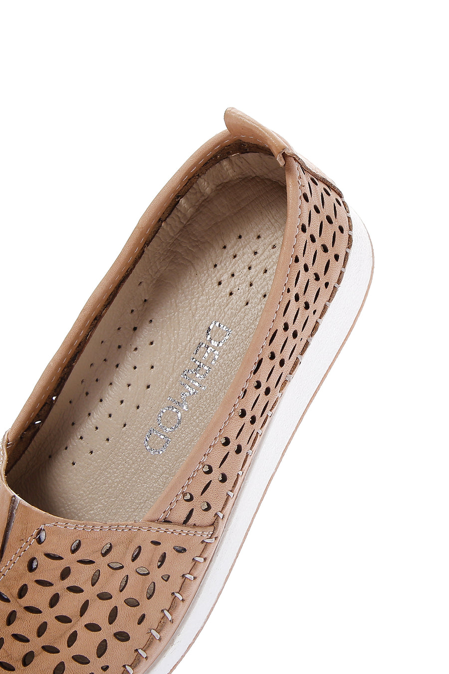 Women's Beige Leather Comfort Loafer