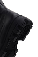 Women's Black Zippered Leather Boots | Derimod