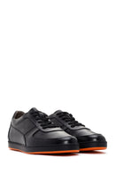 Men's Navy Blue Leather Casual Sneaker | Derimod