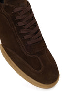 Erkek Kahverengi Bağcıklı Süet Deri Sneaker | Derimod