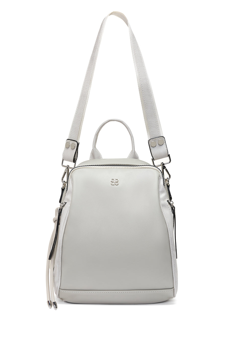Woman Grey Long Strap Backpack