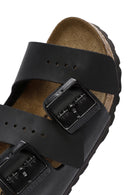 Birkenstock Women's Black Double Buckle Arizona Bf Flat Slippers | Derimod