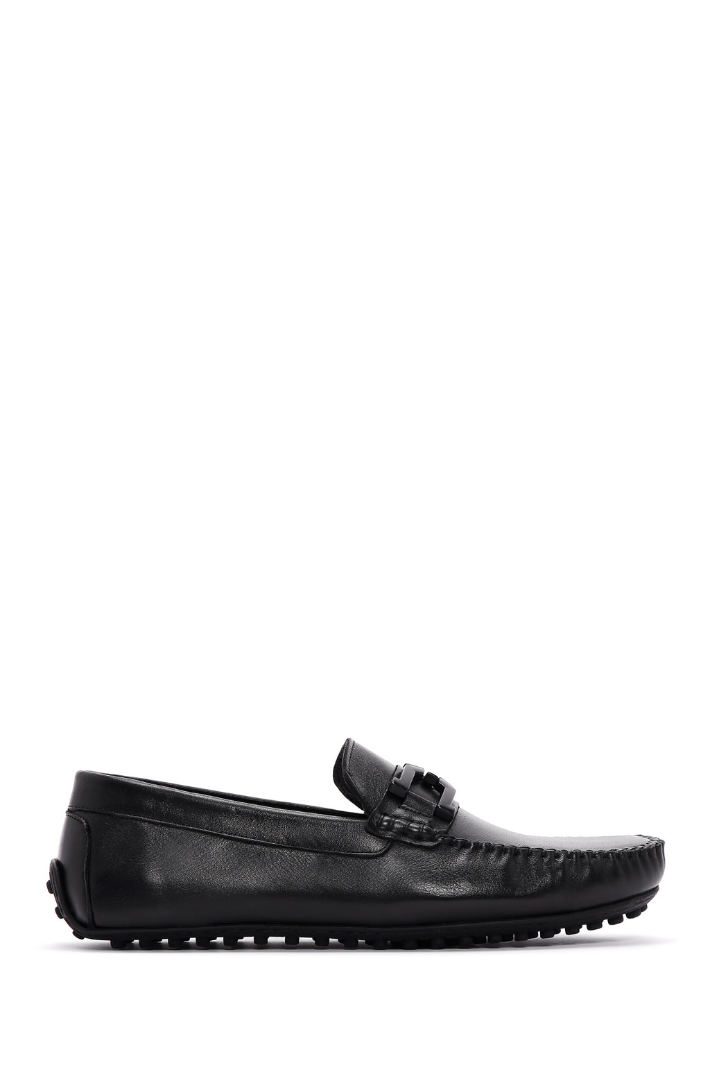 Erkek Siyah Deri Tokalı Günlük Loafer