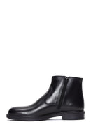 Men's Black Leather Casual Zipper Boots | Derimod