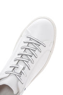 Men's White Large Size Leather Sneaker | Derimod