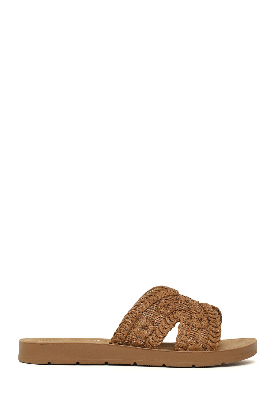 Women's Camel Straw Slippers 26SFE4624M7 | Derimod