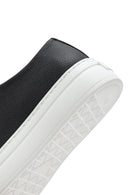 Men's Black Lace-up Thick-Sole Leather Sneaker | Derimod