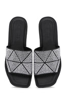 Women's Black Stone Slippers | Derimod