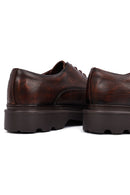 Men's Brown Lace-Up Thick-Soled Leather Casual Shoes | Derimod