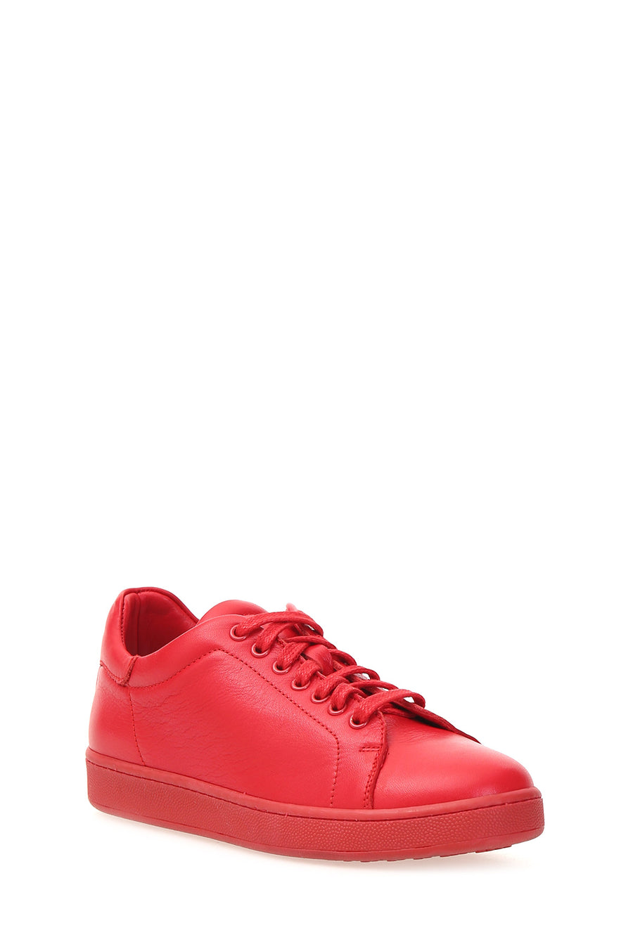 Red Women's Leather Sneaker