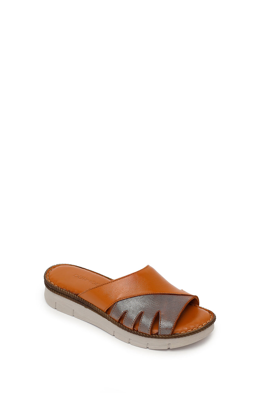 Woman Tan Leather Comfort Slipper