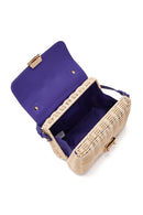 Women's Multi-Colored Long Strap Straw Crossbody Bag | Derimod