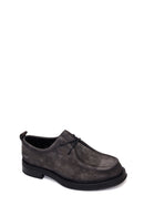 Male Gray Lace-Up Thick-Soled Suede Casual Shoes | Derimod