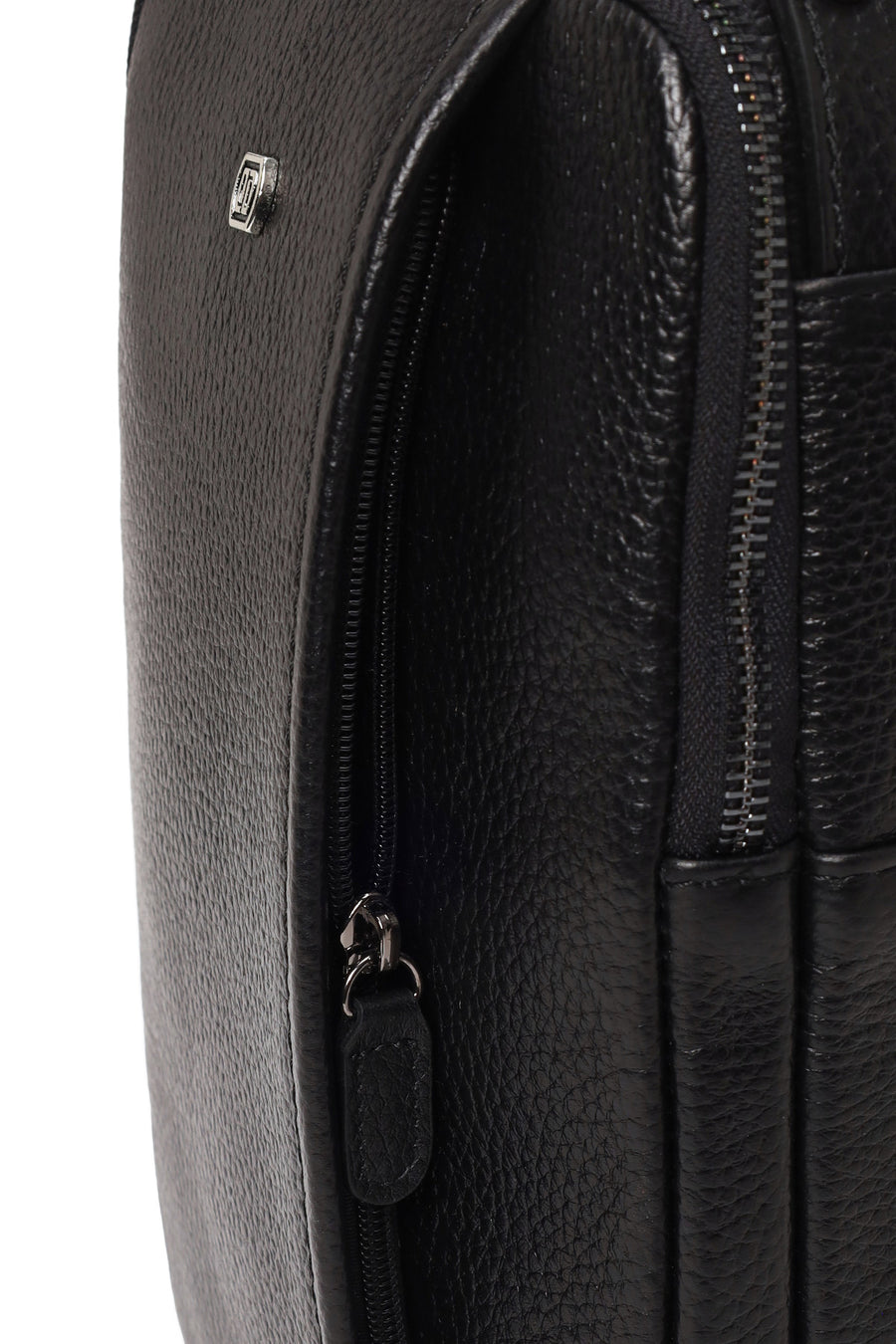 Male Black Leather Mini Crossbody Bag