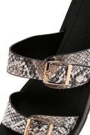 Women's Black Double Buckle Slippers | Derimod