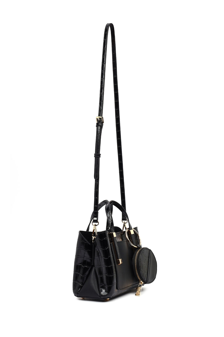 Women's Black Long Strap Mini Classic Handbag