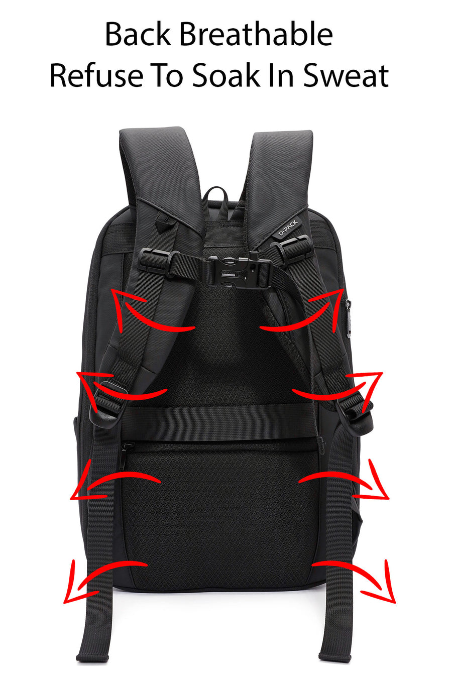 D-Pack Unisex Black Backpack