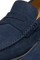 Geox Men's Navy Blue Kosmopolis + Grip Suede Leather Casual Loafer | Derimod