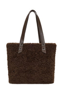 Woman Brown Plush Teddy Shoulder Bag | Derimod