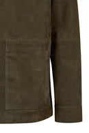 Ruiz Male Green Suede Leather Jacket | Derimod