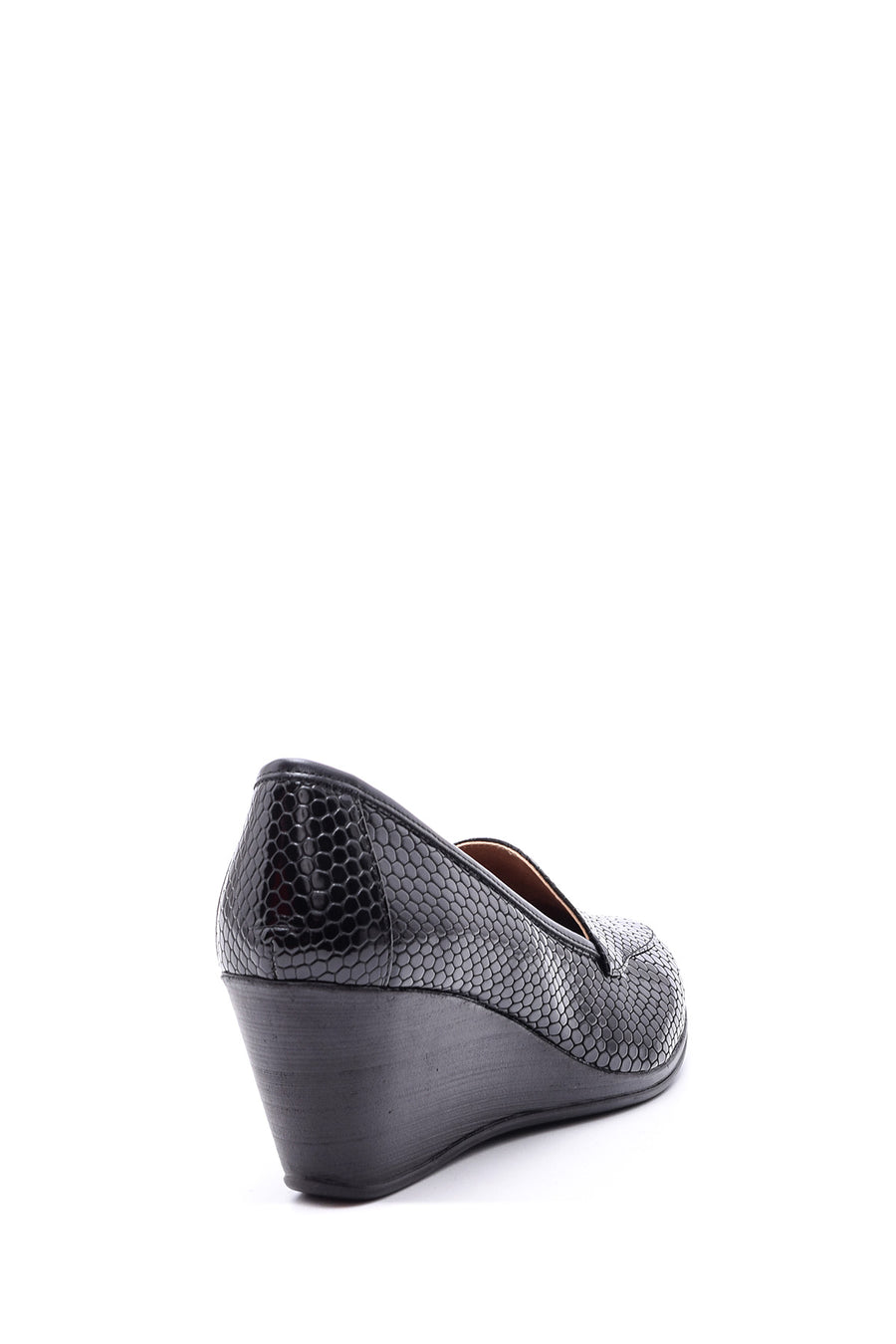 Women's Snakeskin Patterned Wedge Heeled Shoes