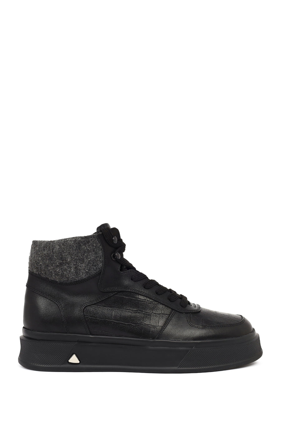 Men's Black Lace-Up Thick-Sole Leather Sport Boots 25WFD611214 | Derimod