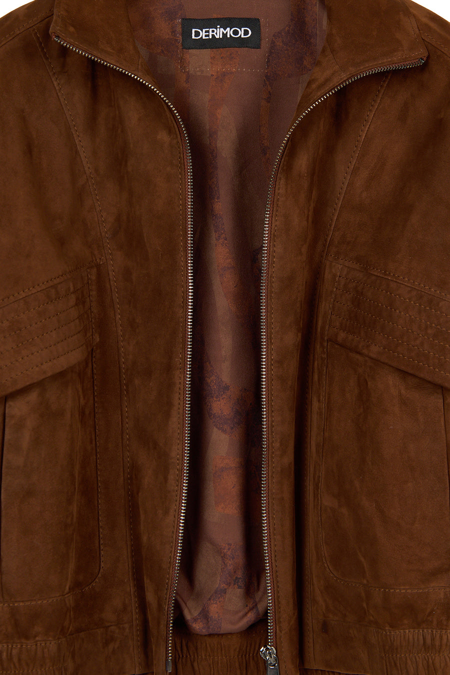 Juliana Woman Brown Short Oversize Suede Jacket