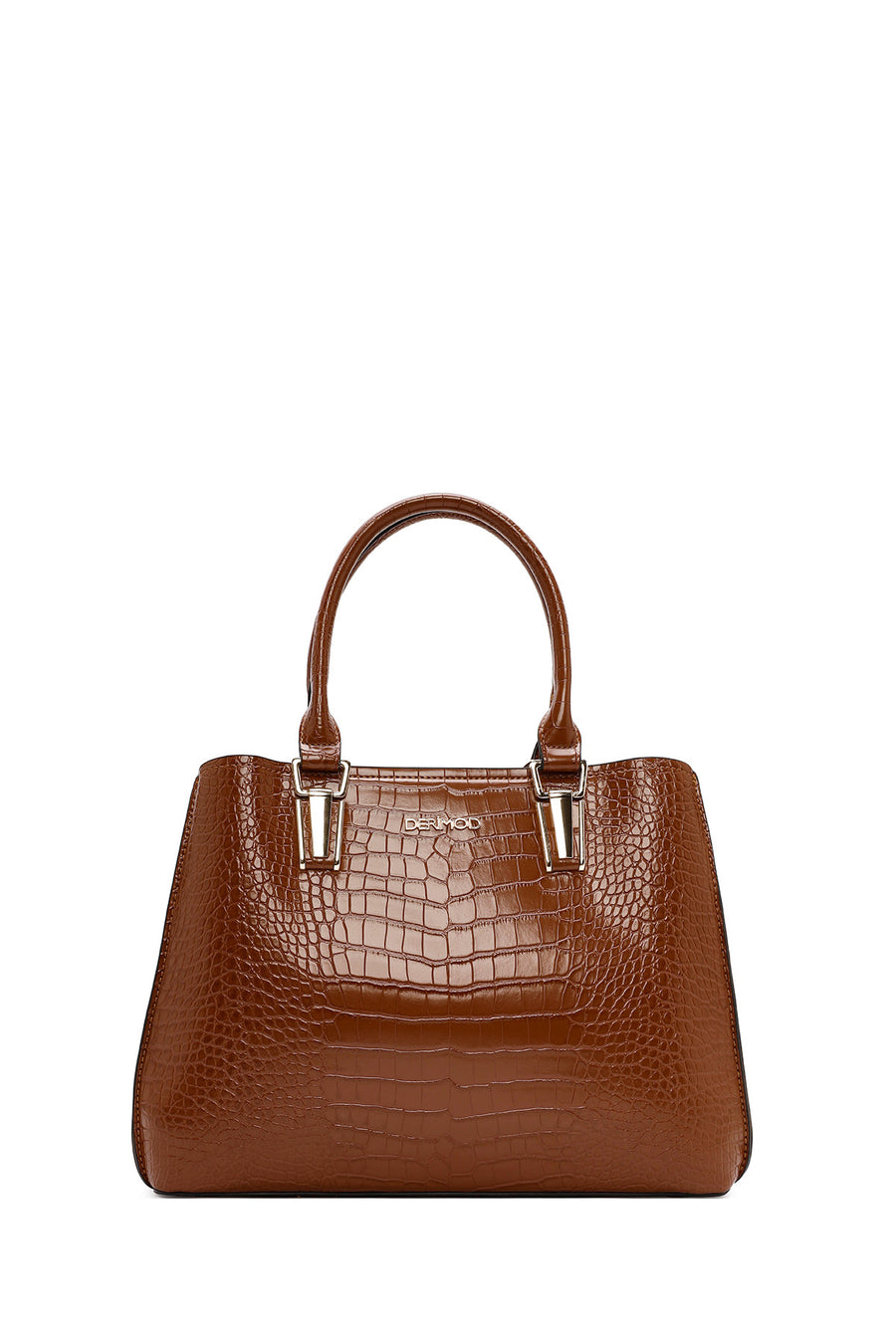 Women's Brown Long Strap Crocodile Handbag