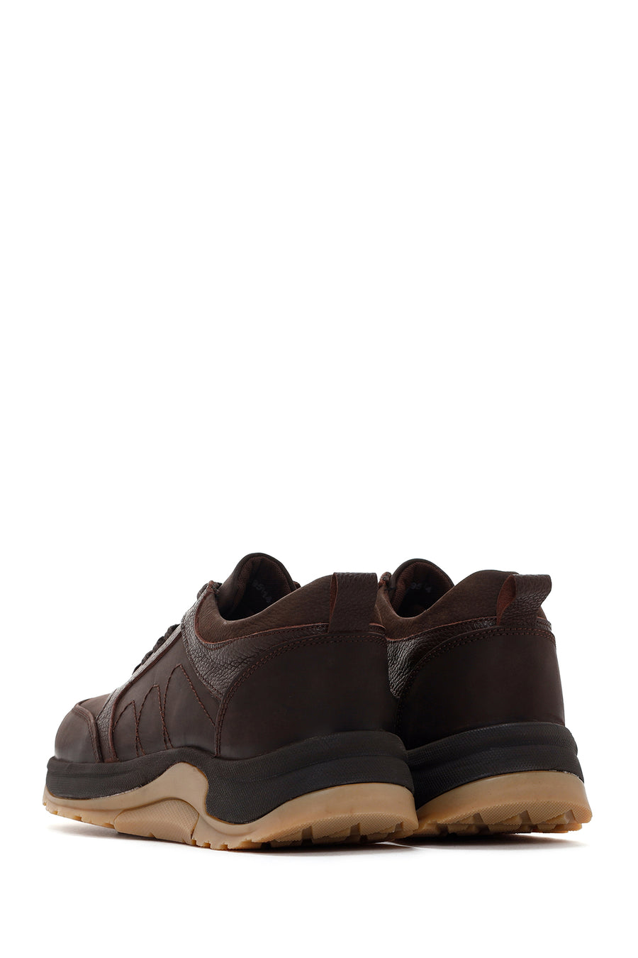 Men's Brown Thick Soled Casual Leather Shoes