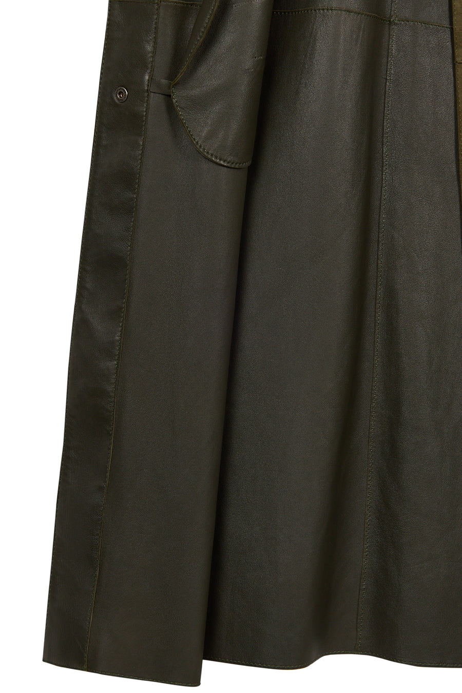 Los Angeles Woman Green Suede Coat