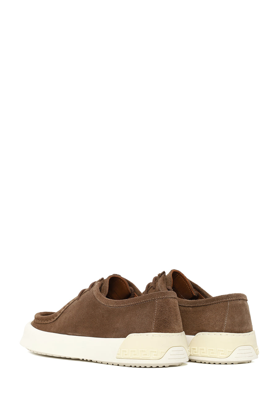 Male Beige Lace-Up Thick-Soled Suede Leather Casual Shoes