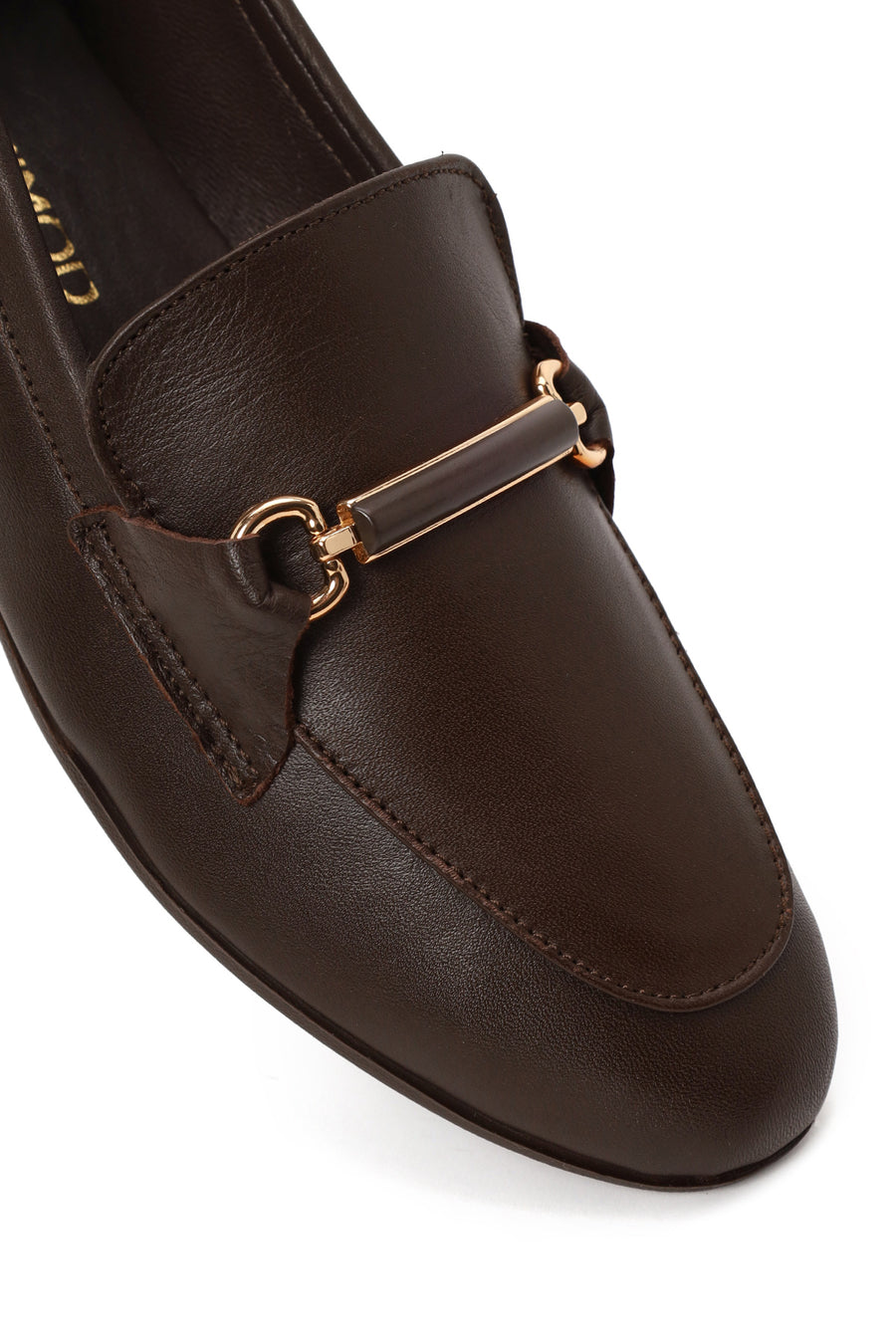 Kadın Kahverengi Toka Detaylı Deri Maskülen Loafer