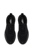 Derimod Zero Male Black Lace-Up Thick-Soled Leather Casual Sneaker | Derimod