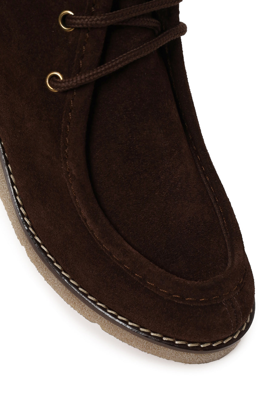 Woman Brown Lace-Up Wedge-Heel Suede Boots