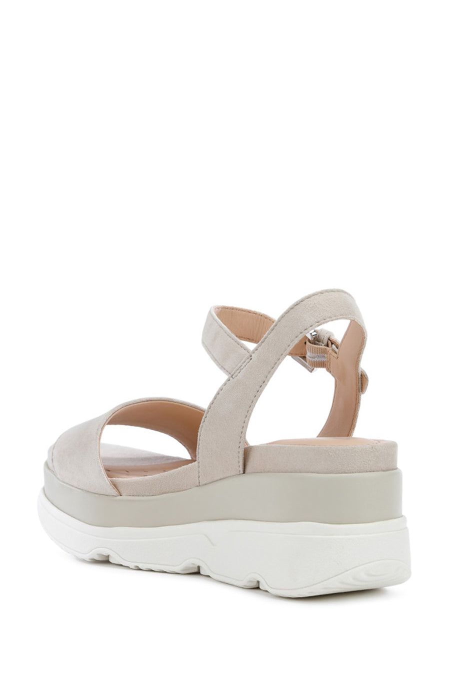 Geox Kadın Vizon D Gardenia C - Goat Suede Bilekten Tokalı Kalın Tabanlı Deri Sandalet
